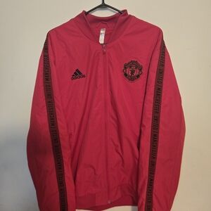 Adidas Red Manchester United Bomber Windbreaker Jacket Mens XL